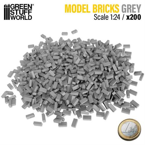 Model bricks - Miniature Bricks - grey x200 1:24